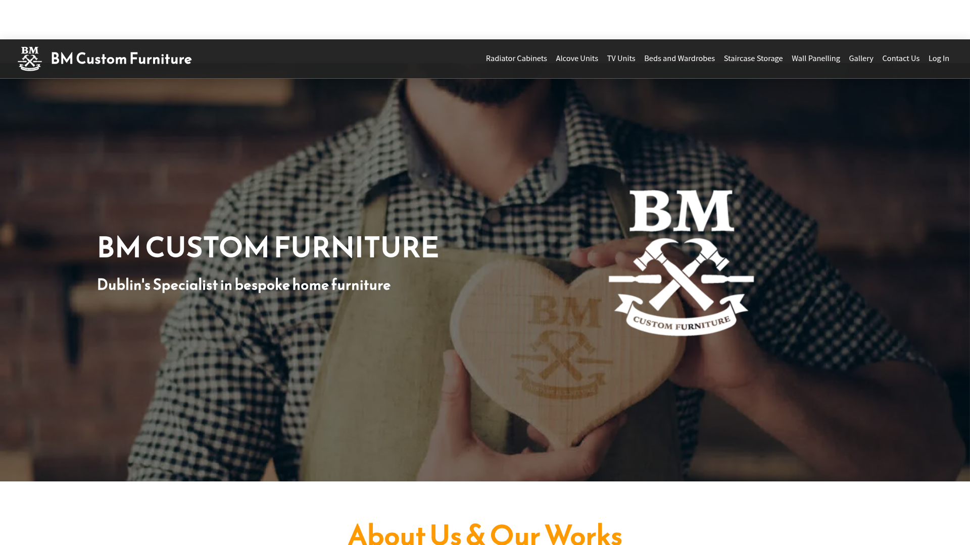 BM Custom Furniture bespoke fitted furniture website designed by Crettyard Digital